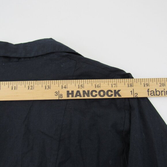 DCC Women's Black Long Sleeve V-Neck Blouse with Embroidered Neckline Size L - Picture 5 of 9